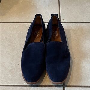Very good condition navy blue suede Franco Sarto loafers size 8M